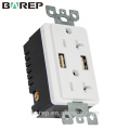 UL 20A Duplex Receptacle USB outlet with Tamper Resistant Function TR-BAS20-2USB